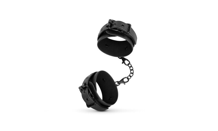 Faux Leather Handcuffs - Black - Image 4