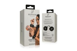 Faux Leather Handcuffs - Black