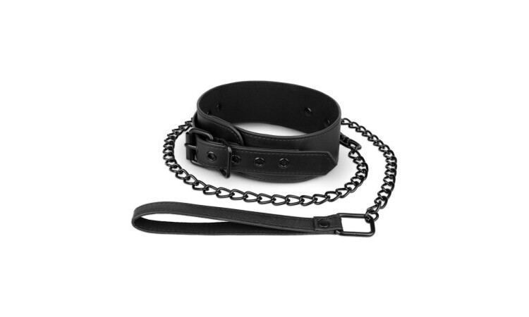 Faux Leather Collar & Chain - Image 4