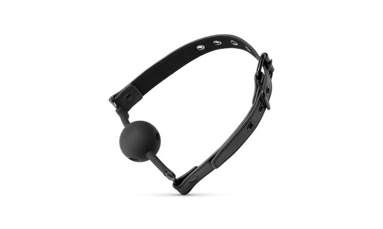 Breathable Silicone Ball Gag - Black - Image 4