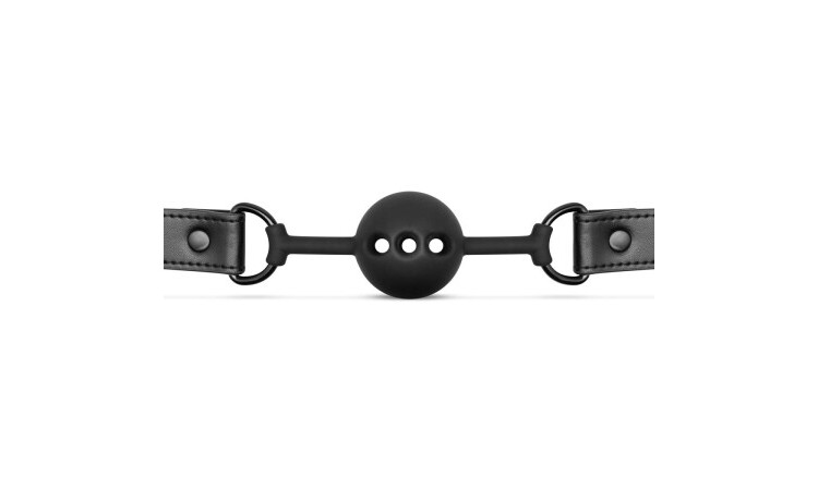 Breathable Silicone Ball Gag - Black - Image 6