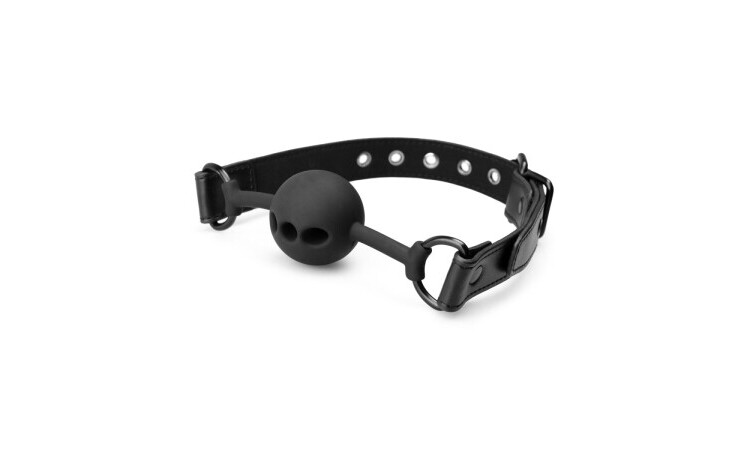 Breathable Silicone Ball Gag - Black - Image 7