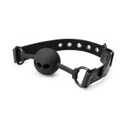 Breathable Silicone Ball Gag - Black - Image 7
