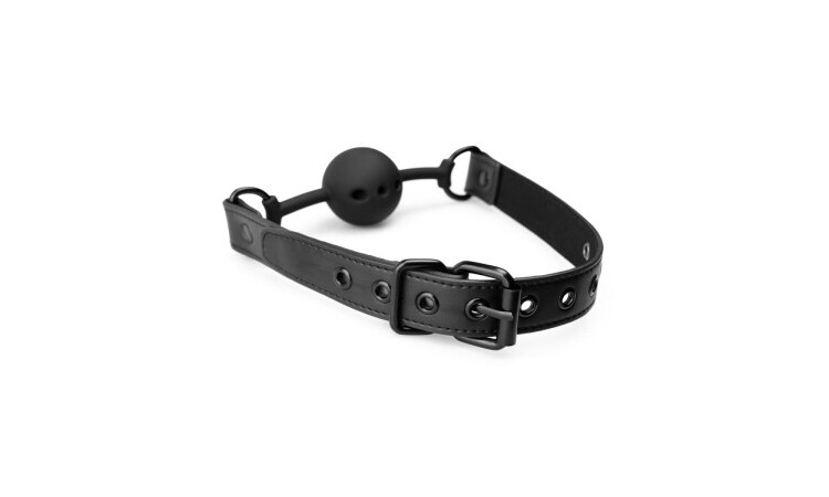 Breathable Silicone Ball Gag - Black - Image 8
