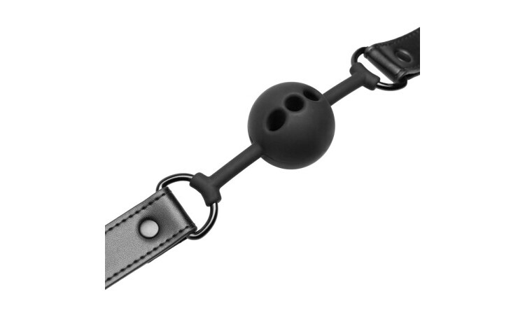 Breathable Silicone Ball Gag - Black - Image 9