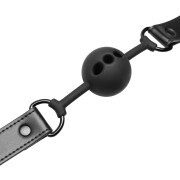 Breathable Silicone Ball Gag - Black - Image 9