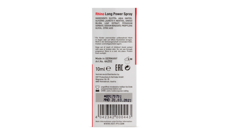 Rhino Long Power Spray 10 ml - Image 2