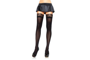 Nylon Thigh Highs w. Lace Top