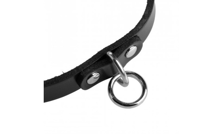 Unisex Leather Choker with O-Ring - Image 3