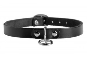 Unisex Leather Choker with O-Ring