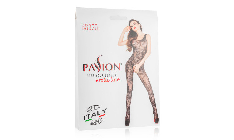 Open Crotch Catsuit Black Mesh - Image 2