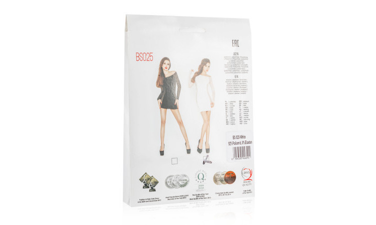 White Mini Dress With Mesh Sleeves - Image 3