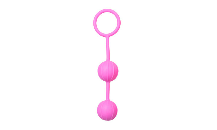 Easytoys Vertical Ribbed Geisha Balls - Pink - Image 1