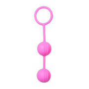 Easytoys Vertical Ribbed Geisha Balls - Pink - Image 1