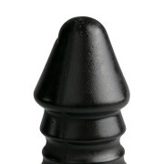 Large Dildo With Ribbed Shaft - Black - Image 2