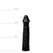 Large Dildo With Ribbed Shaft - Black - Image 1