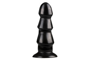 Black Anal Dildo With Ridges