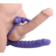 Double Delight Dual Penetration Vibrating Rabbit Cock Ring - Image 3