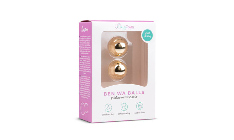 Gold ben wa balls - 22mm - Image 2