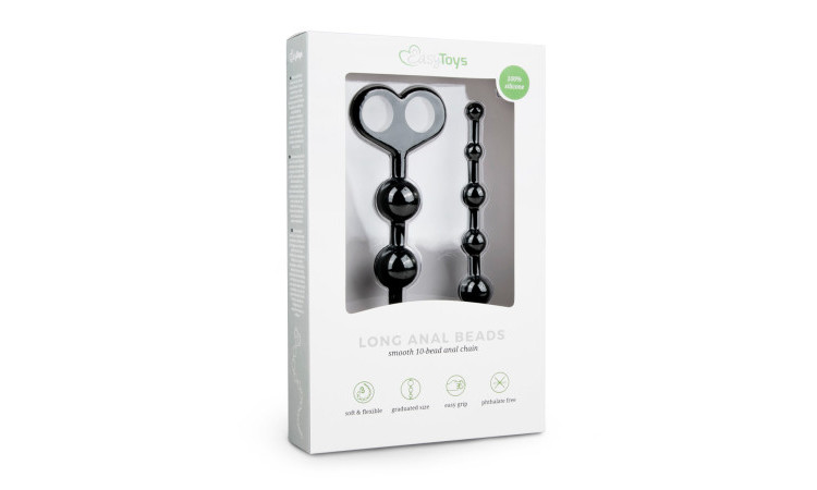 Long Anal Beads Black - Image 2