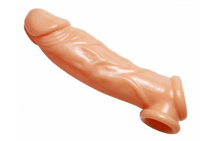 Realistic Flesh Penis Enhancer and Ball Stretcher