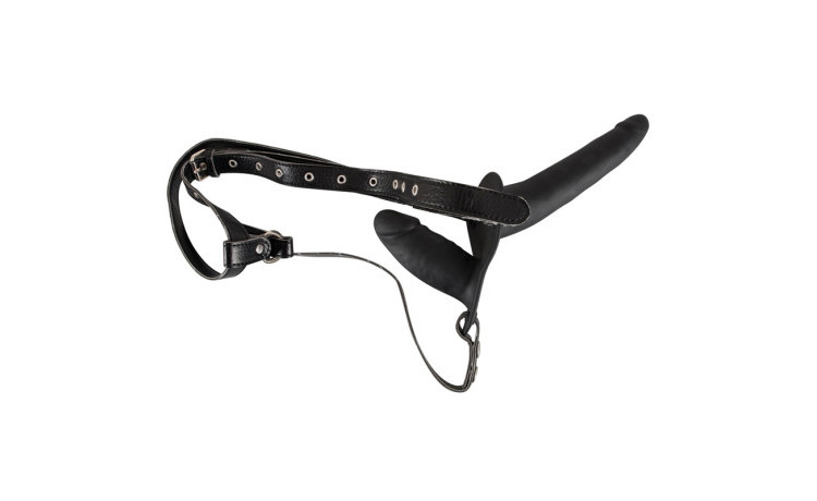 Double Strap On Black Silicone