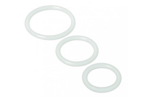 Trinity Silicone Cock Rings, Clear