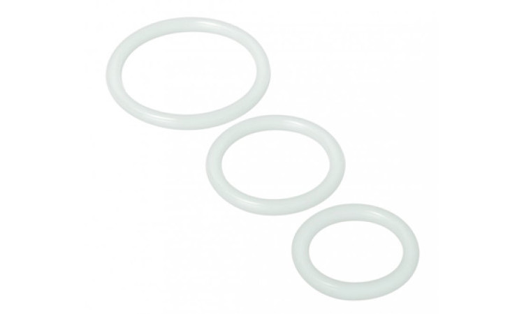 Trinity Silicone Cock Rings, Clear - Image 1