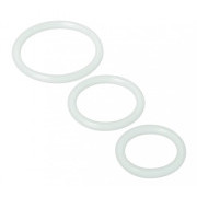Trinity Silicone Cock Rings, Clear - Image 1