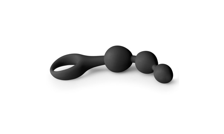 Black Silicone Anal Bead Dildo - Image 3