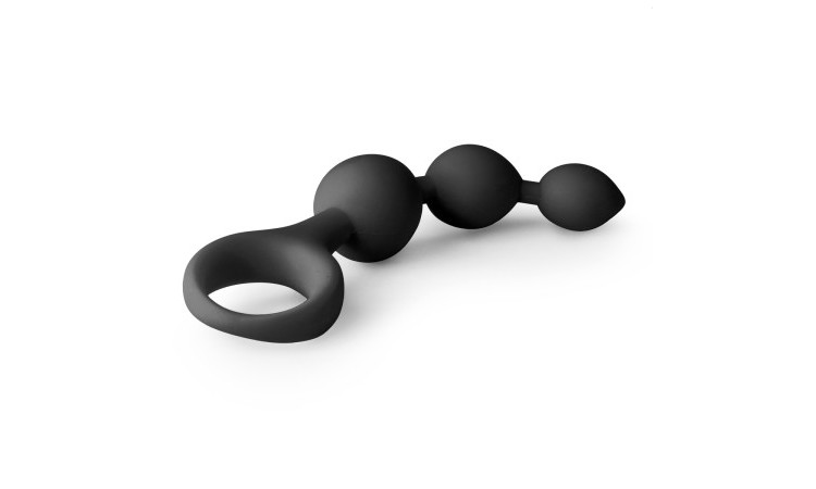 Black Silicone Anal Bead Dildo - Image 4