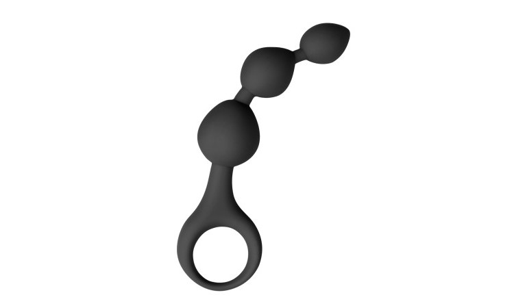 Black Silicone Anal Bead Dildo - Image 1
