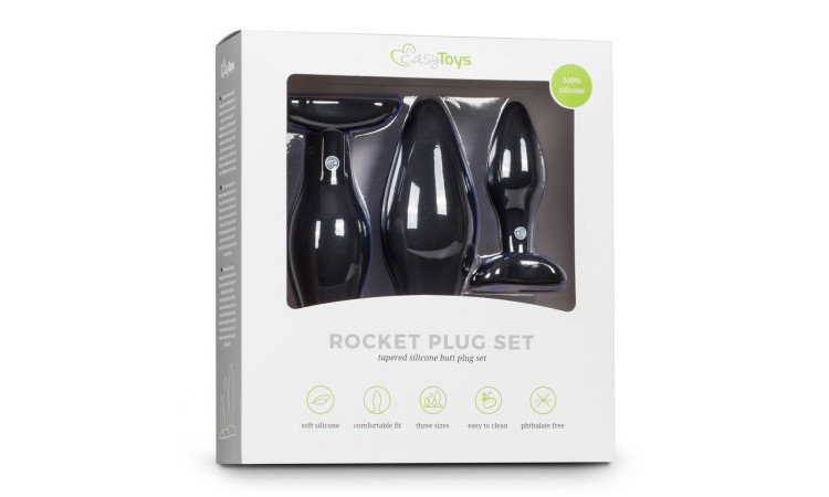 Black Silicone Buttplug Set - Image 2