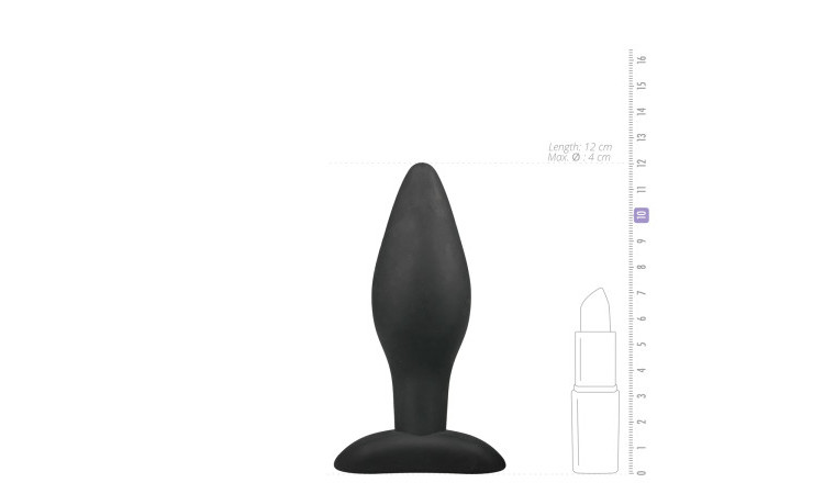 Medium Black Silicone Buttplug - Image 5