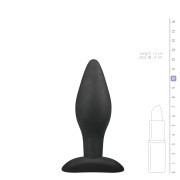 Medium Black Silicone Buttplug - Image 5