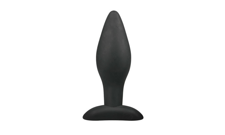 Medium Black Silicone Buttplug - Image 1