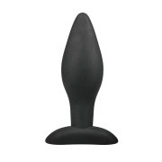 Medium Black Silicone Buttplug - Image 1