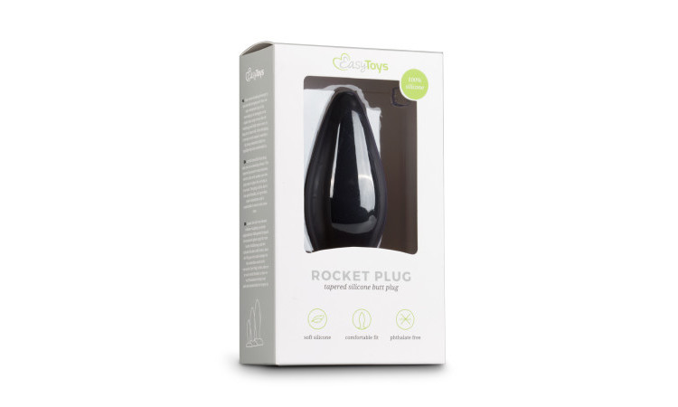 Large Black Silicone Buttplug - Image 2