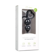 Black Anal Beads Heart Handle - Image 2
