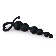 Black Anal Beads Heart Handle - Image 3