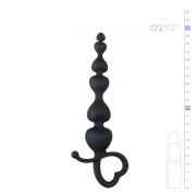 Black Anal Beads Heart Handle - Image 4