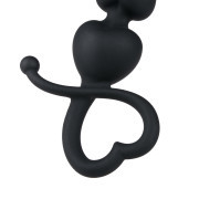 Black Anal Beads Heart Handle - Image 5