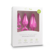 Pink Buttplugs With Pull Ring - Set - Image 2