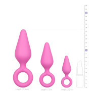 Pink Buttplugs With Pull Ring - Set - Image 4
