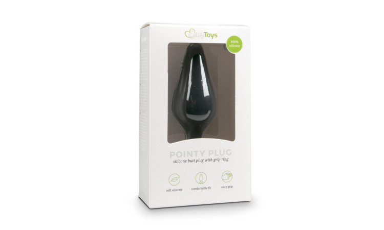 Black Buttplugs With Pull Ring - Small - Image 2