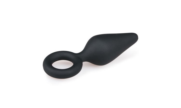 Black Buttplugs With Pull Ring - Small - Image 4