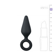 Black Buttplugs With Pull Ring - Small - Image 5