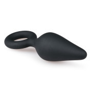 Black Buttplugs With Pull Ring - Medium - Image 3