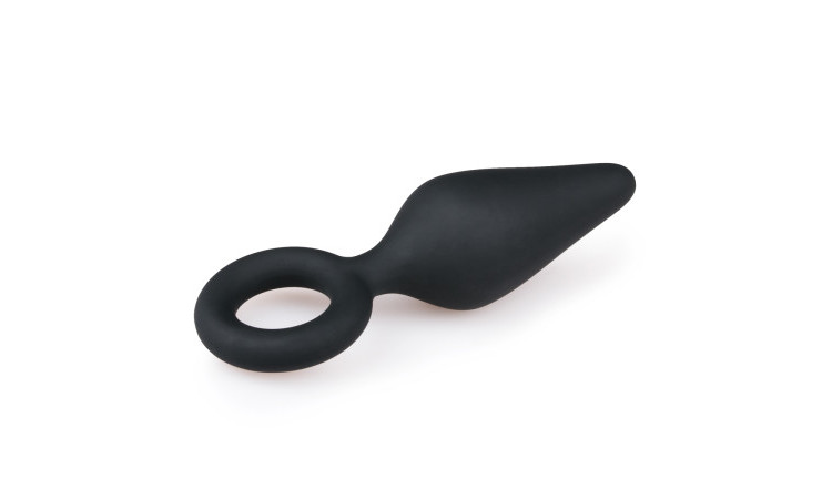 Black Buttplugs With Pull Ring - Medium - Image 4