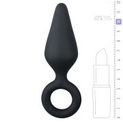 Black Buttplugs With Pull Ring - Medium - Image 5